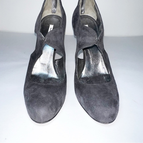 Miu Miu Gray Suede Heels - Picture 9 of 9